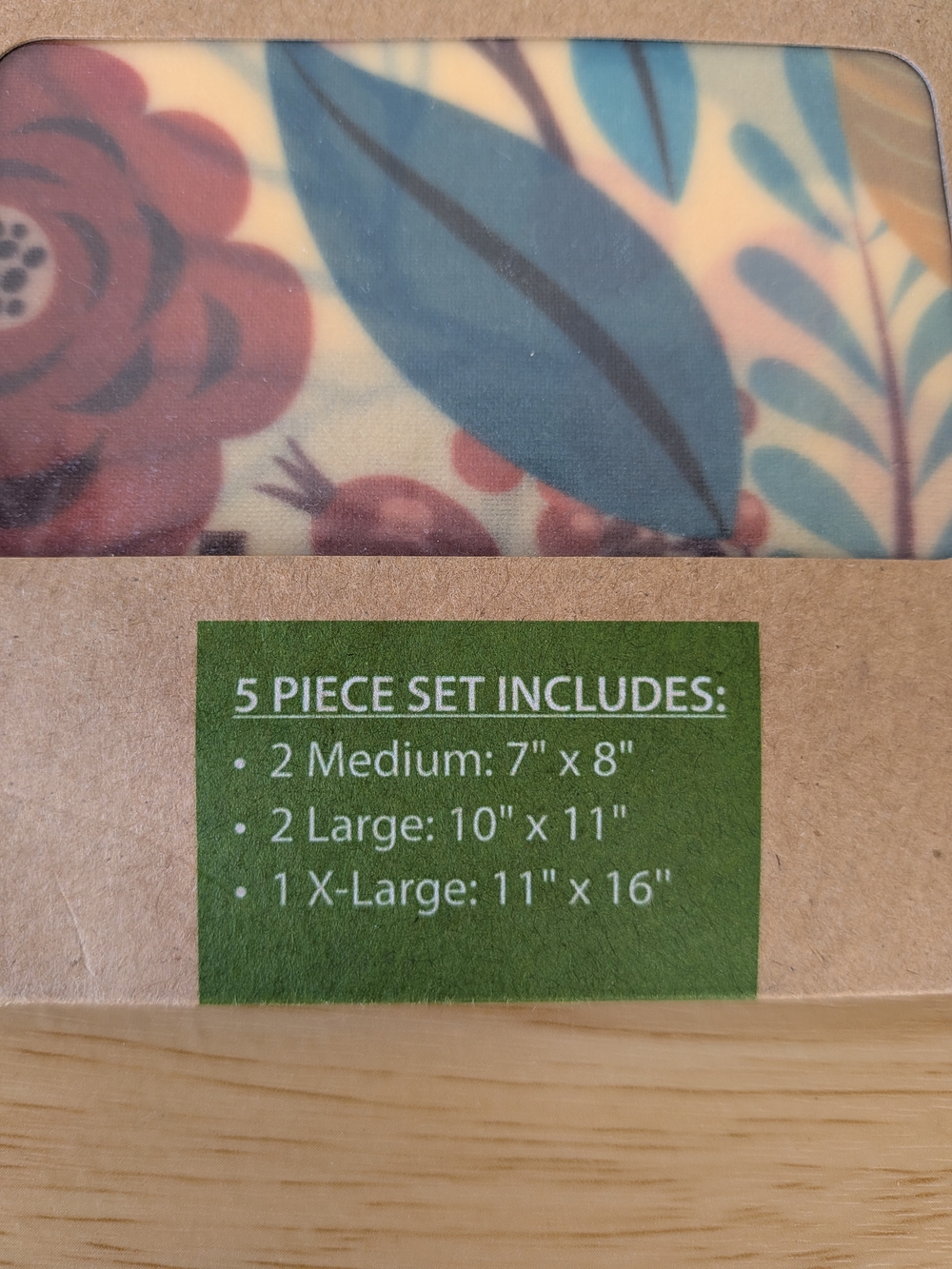 Ecolution Reusable Beeswax Wraps 5 pc Set - Picture 3 of 6